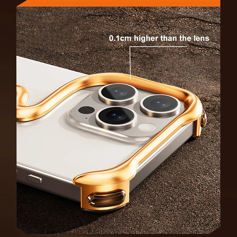 Husă pentru telefon cu bară de protecție metalică 3D