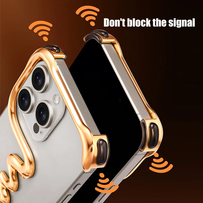 Husă pentru telefon cu bară de protecție metalică 3D