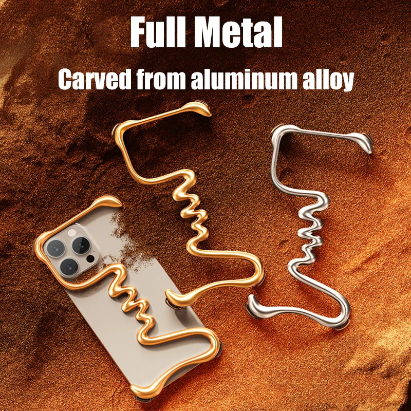Husă pentru telefon cu bară de protecție metalică 3D