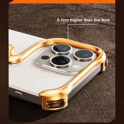 Husă pentru telefon cu bară de protecție metalică 3D