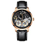 Double Tourbillon Men Watches Leather Wrist Mechanical Watches Automatic Flying Tourbillon Watches Waterproof Relogio