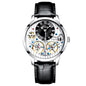 Double Tourbillon Men Watches Leather Wrist Mechanical Watches Automatic Flying Tourbillon Watches Waterproof Relogio