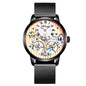 Double Tourbillon Men Watches Leather Wrist Mechanical Watches Automatic Flying Tourbillon Watches Waterproof Relogio