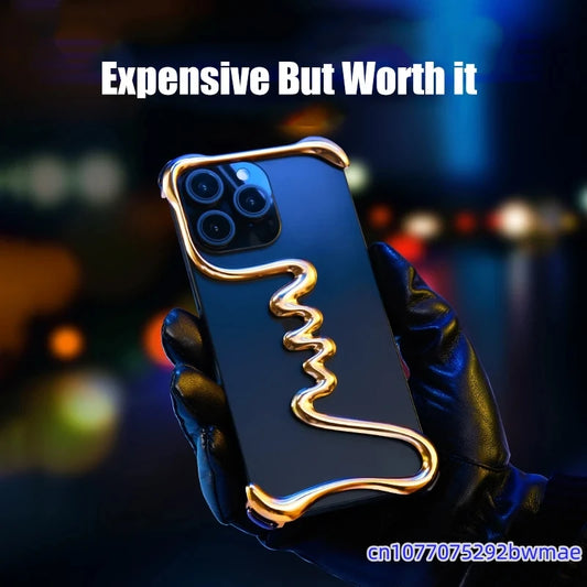 Husă pentru telefon cu bară de protecție metalică 3D