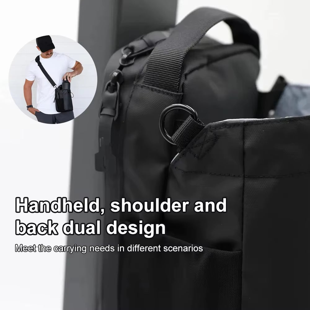 Magnetic Gym Bag Huge Capacity Magnetic Carrier Pouch with Phone Pocket Portable Water Bottle Pouch Cross Body Accessories Bag