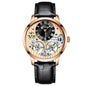Double Tourbillon Men Watches Leather Wrist Mechanical Watches Automatic Flying Tourbillon Watches Waterproof Relogio